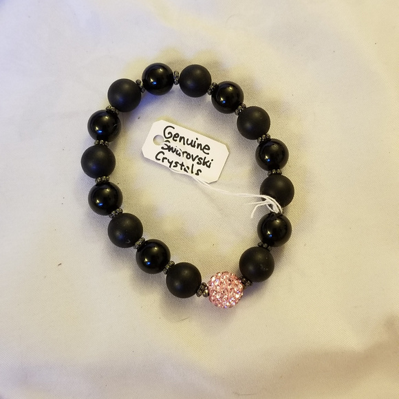 HANDMADE Bracelet Swarovski Black Pink - Picture 4 of 5